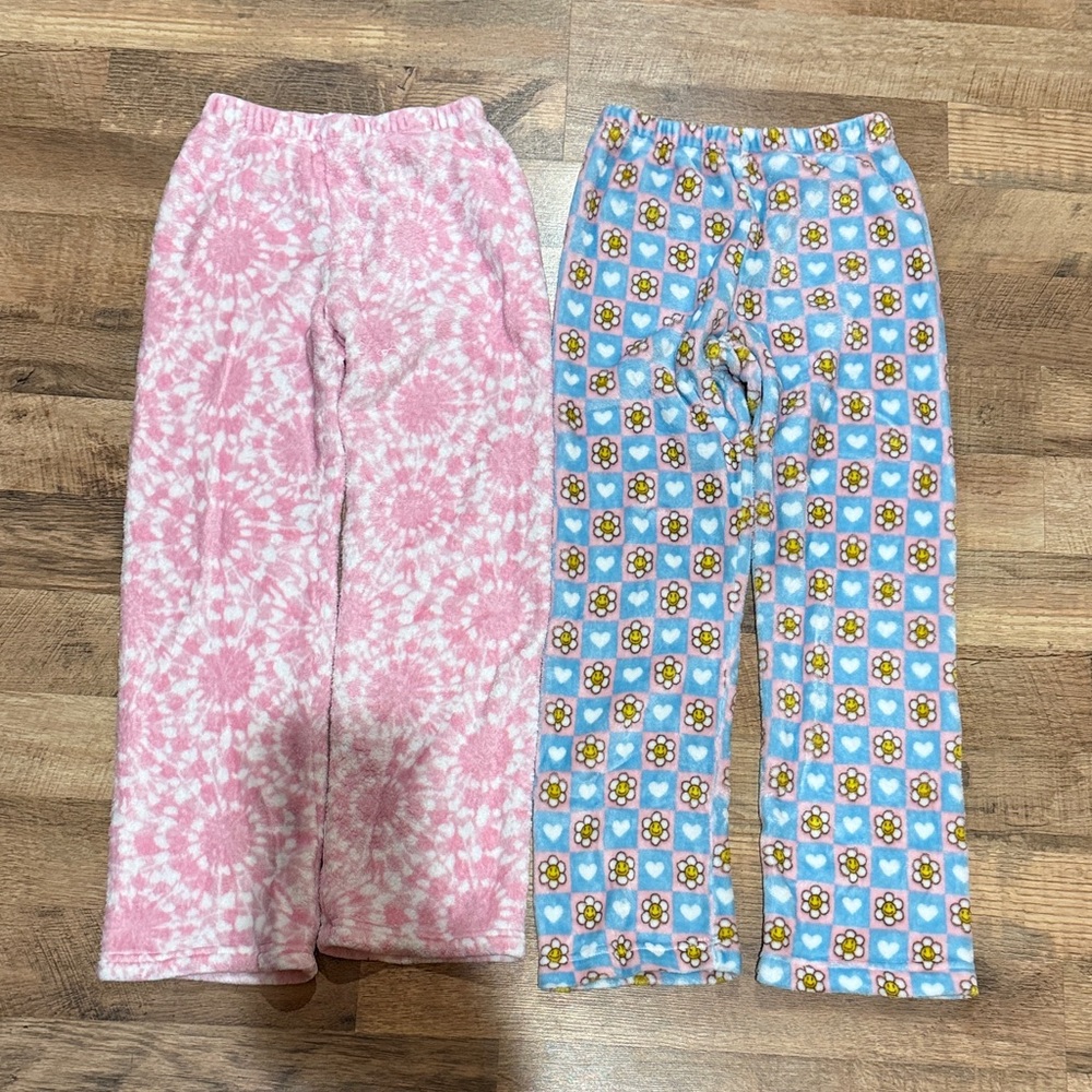 Cozy Girls Pajama Set - Pink and Blue Floral-Size XL
